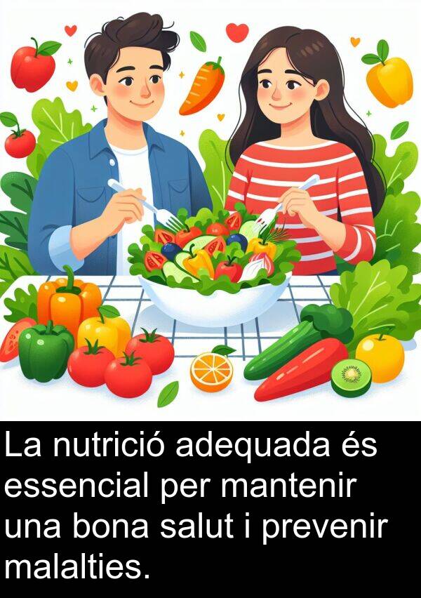 bona: La nutrició adequada és essencial per mantenir una bona salut i prevenir malalties.