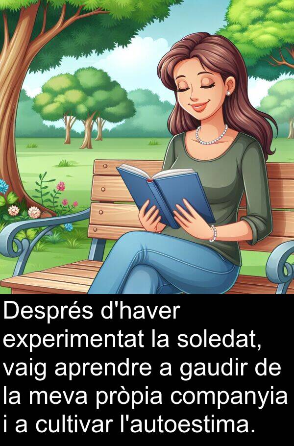 soledat: Després d'haver experimentat la soledat, vaig aprendre a gaudir de la meva pròpia companyia i a cultivar l'autoestima.