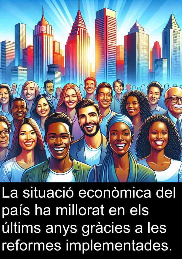 econòmica: La situació econòmica del país ha millorat en els últims anys gràcies a les reformes implementades.