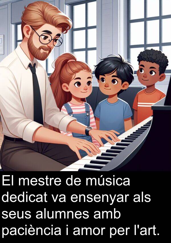 mestre: El mestre de música dedicat va ensenyar als seus alumnes amb paciència i amor per l'art.
