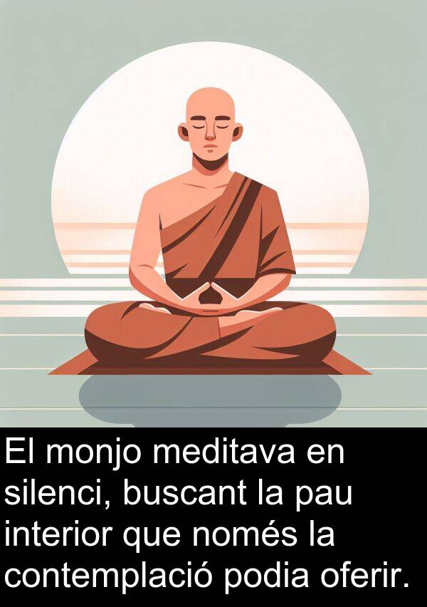 pau: El monjo meditava en silenci, buscant la pau interior que només la contemplació podia oferir.
