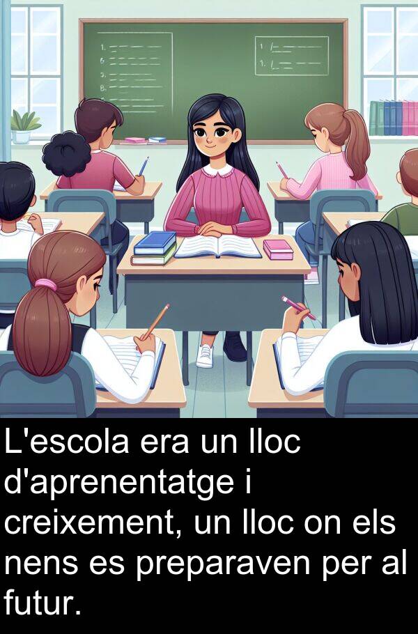 creixement: L'escola era un lloc d'aprenentatge i creixement, un lloc on els nens es preparaven per al futur.