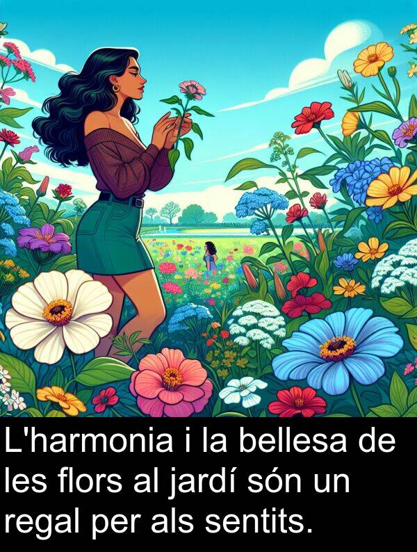 sentits: L'harmonia i la bellesa de les flors al jardí són un regal per als sentits.