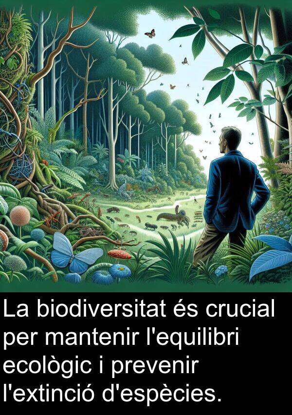 ecològic: La biodiversitat és crucial per mantenir l'equilibri ecològic i prevenir l'extinció d'espècies.