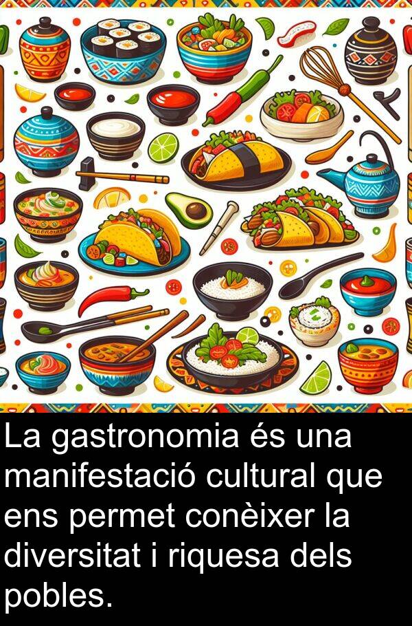 cultural: La gastronomia és una manifestació cultural que ens permet conèixer la diversitat i riquesa dels pobles.