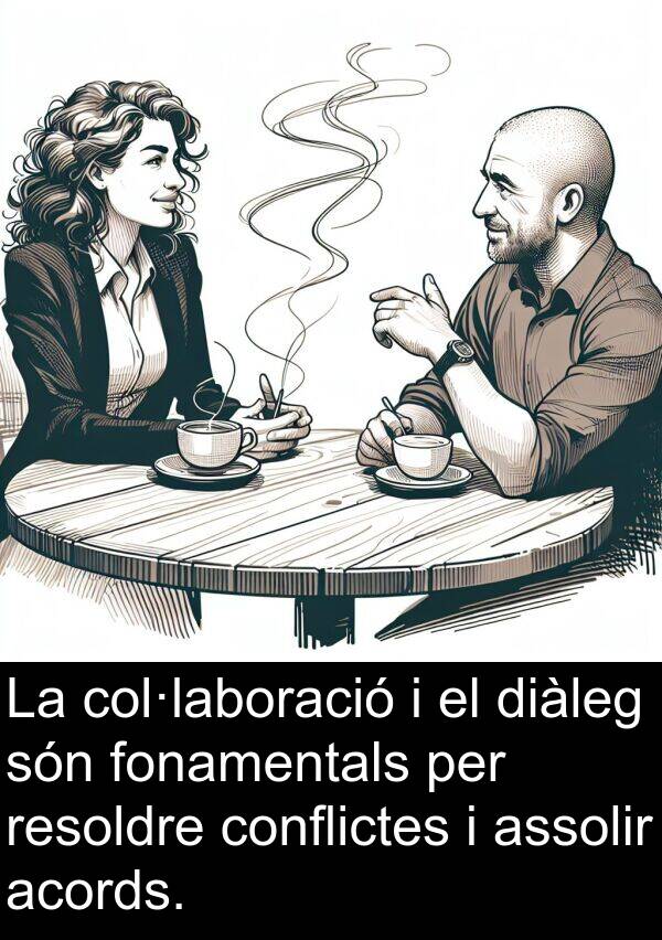 diàleg: La col·laboració i el diàleg són fonamentals per resoldre conflictes i assolir acords.