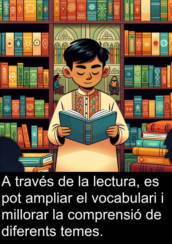 temes: A través de la lectura, es pot ampliar el vocabulari i millorar la comprensió de diferents temes.