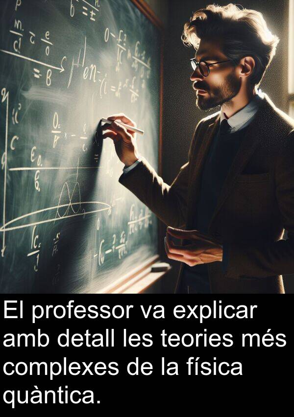 explicar: El professor va explicar amb detall les teories més complexes de la física quàntica.