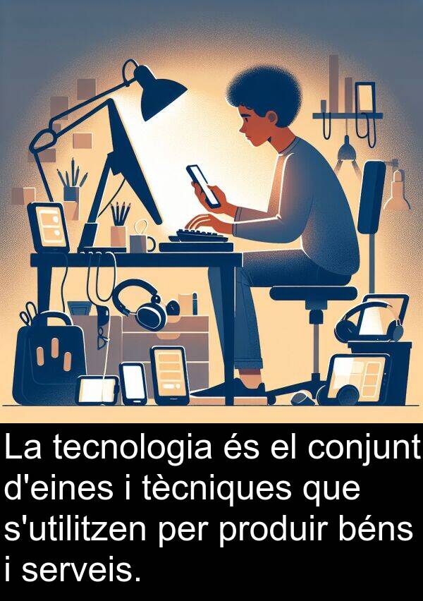 tècniques: La tecnologia és el conjunt d'eines i tècniques que s'utilitzen per produir béns i serveis.