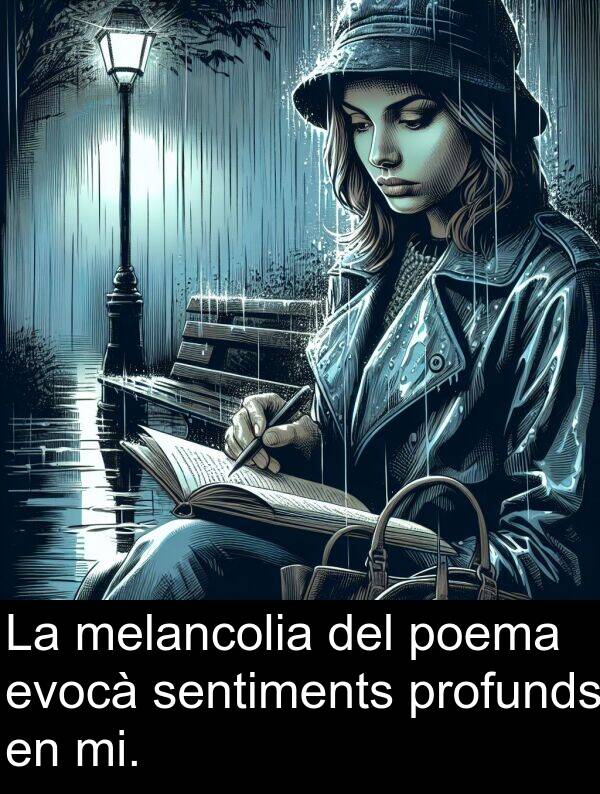 poema: La melancolia del poema evocà sentiments profunds en mi.