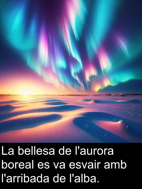 boreal: La bellesa de l'aurora boreal es va esvair amb l'arribada de l'alba.