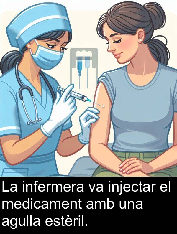 estèril: La infermera va injectar el medicament amb una agulla estèril.
