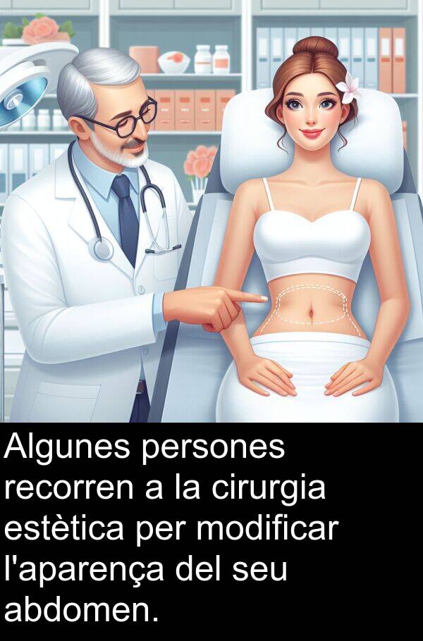 recorren: Algunes persones recorren a la cirurgia estètica per modificar l'aparença del seu abdomen.