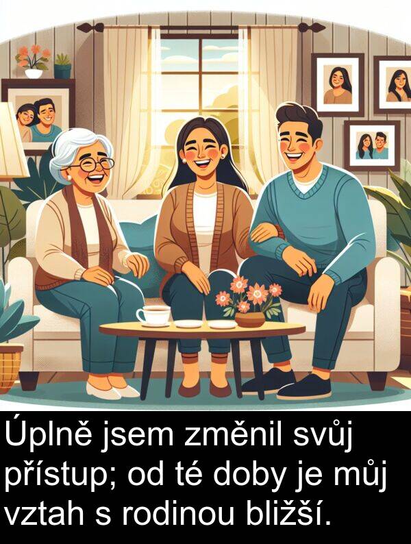 změnil: Úplně jsem změnil svůj přístup; od té doby je můj vztah s rodinou bližší.