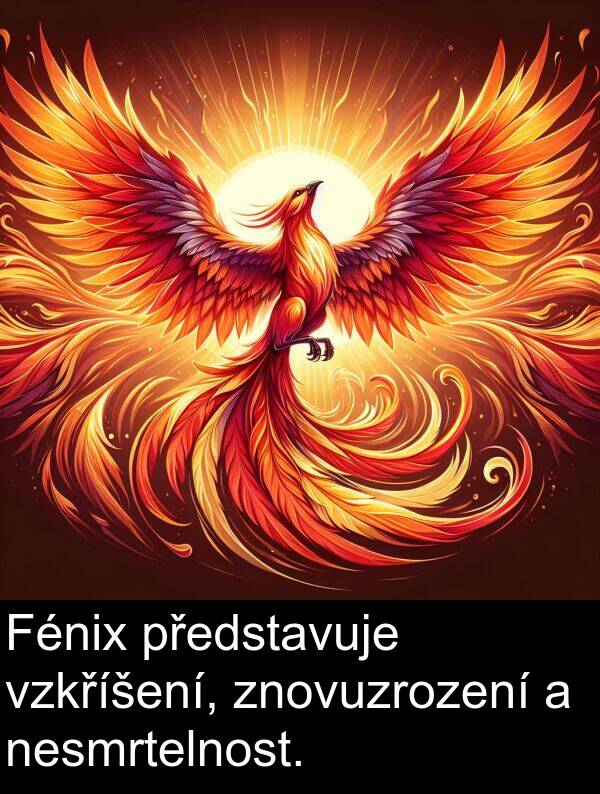 nesmrtelnost: Fénix představuje vzkříšení, znovuzrození a nesmrtelnost.