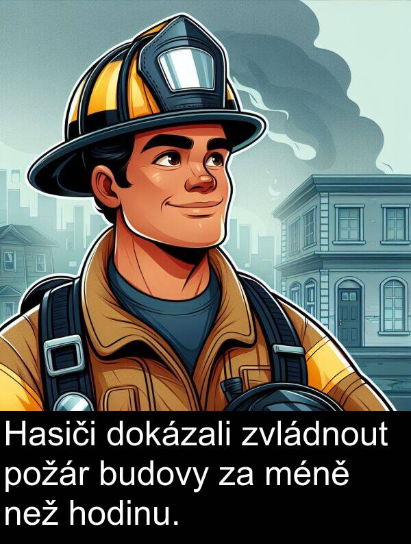 budovy: Hasiči dokázali zvládnout požár budovy za méně než hodinu.