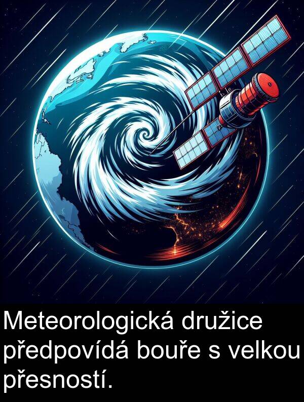 bouře: Meteorologická družice předpovídá bouře s velkou přesností.