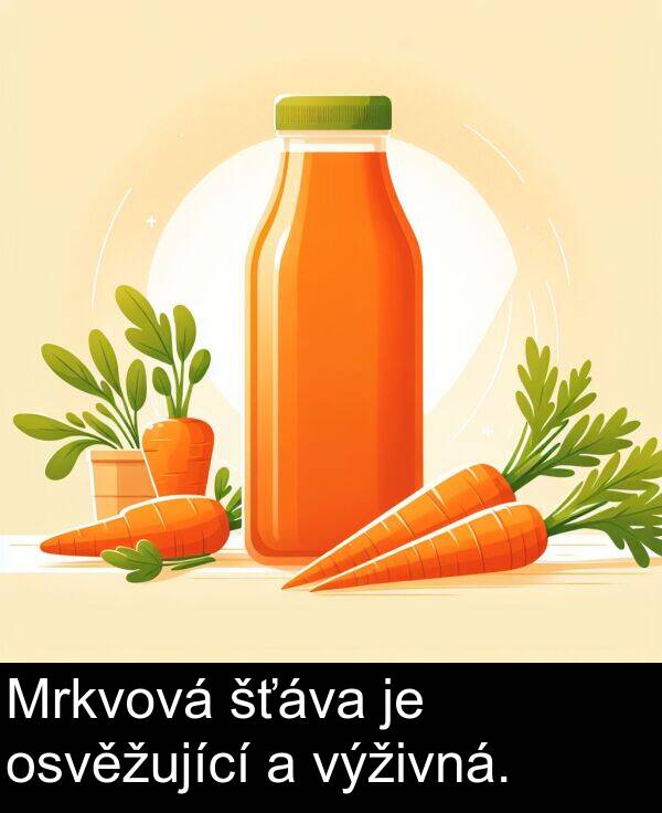 osvěžující: Mrkvová šťáva je osvěžující a výživná.