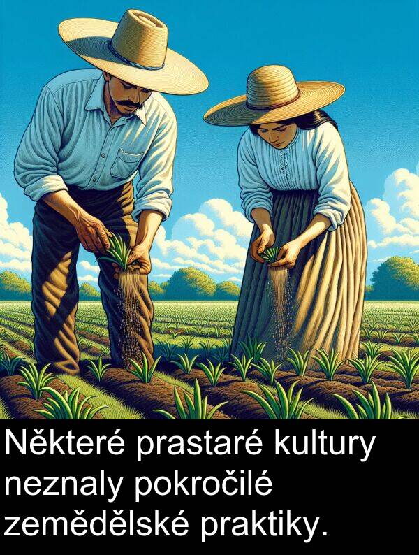 zemědělské: Některé prastaré kultury neznaly pokročilé zemědělské praktiky.