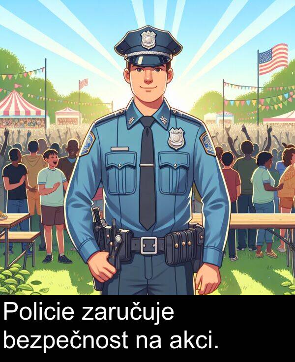 akci: Policie zaručuje bezpečnost na akci.