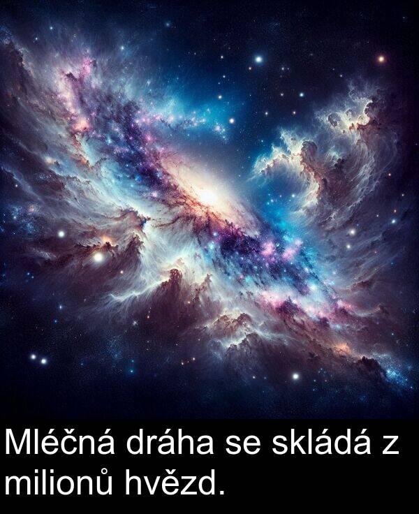 dráha: Mléčná dráha se skládá z milionů hvězd.