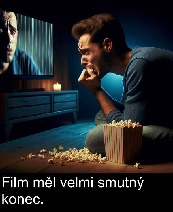 smutný: Film měl velmi smutný konec.