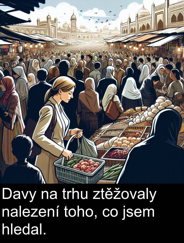 trhu: Davy na trhu ztěžovaly nalezení toho, co jsem hledal.
