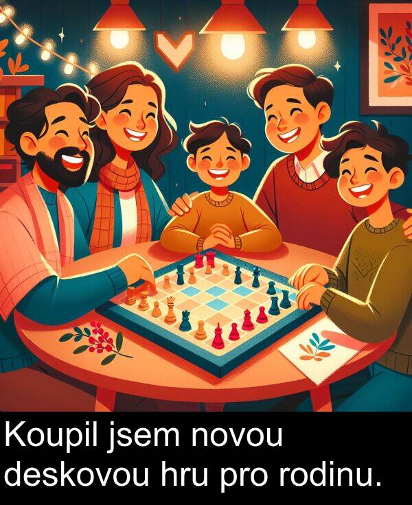 deskovou: Koupil jsem novou deskovou hru pro rodinu.