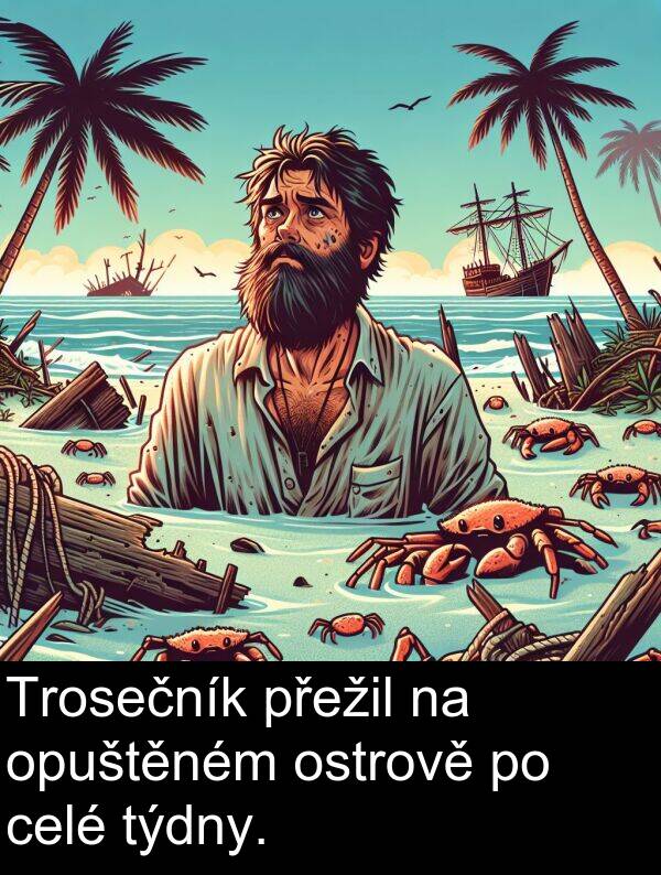 celé: Trosečník přežil na opuštěném ostrově po celé týdny.