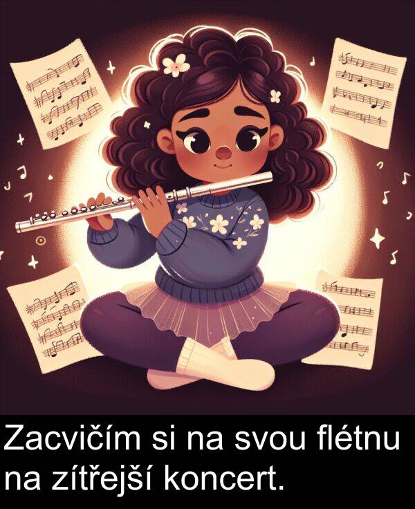 svou: Zacvičím si na svou flétnu na zítřejší koncert.
