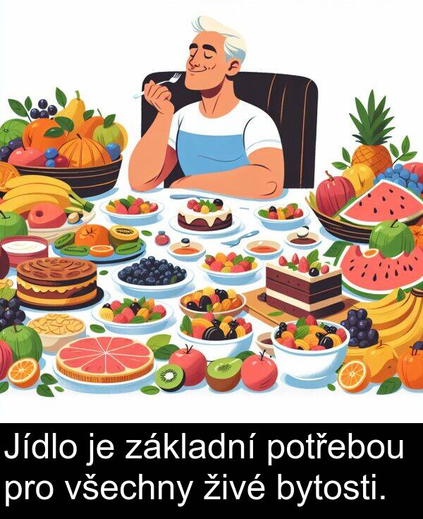 živé: Jídlo je základní potřebou pro všechny živé bytosti.