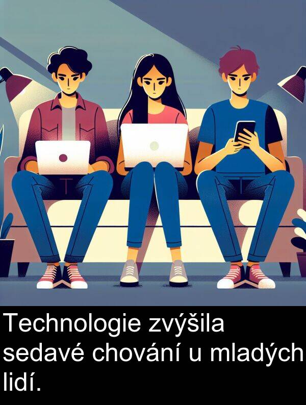 chování: Technologie zvýšila sedavé chování u mladých lidí.