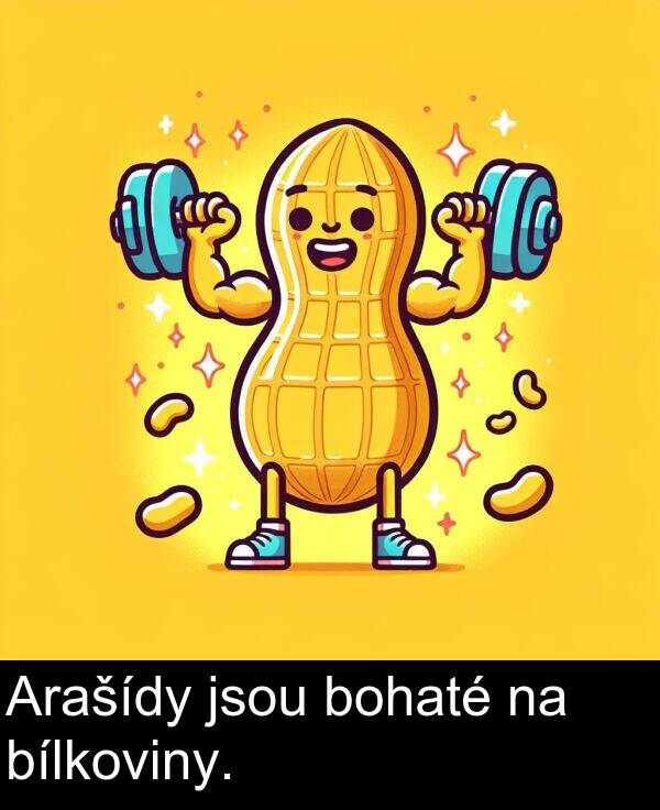 bílkoviny: Arašídy jsou bohaté na bílkoviny.