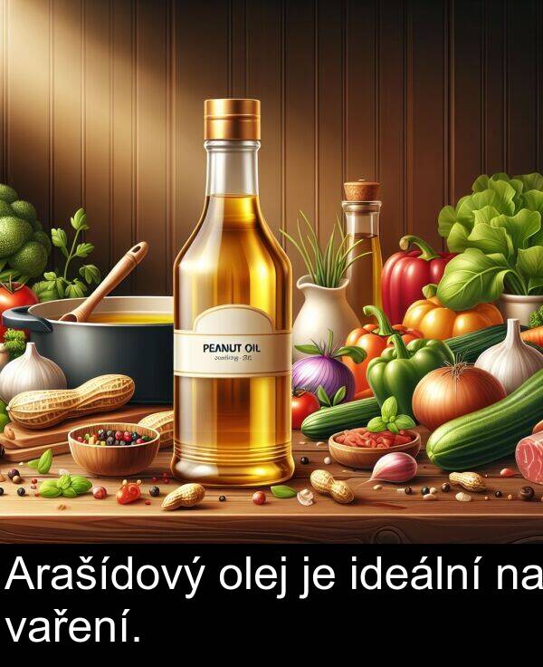 vaření: Arašídový olej je ideální na vaření.
