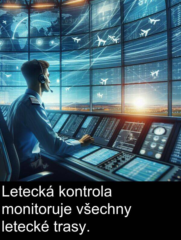 trasy: Letecká kontrola monitoruje všechny letecké trasy.