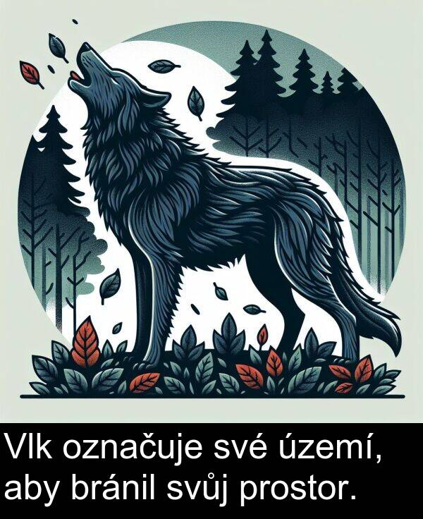 aby: Vlk označuje své území, aby bránil svůj prostor.