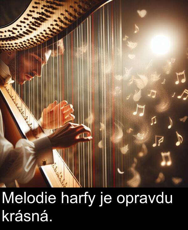 harfy: Melodie harfy je opravdu krásná.