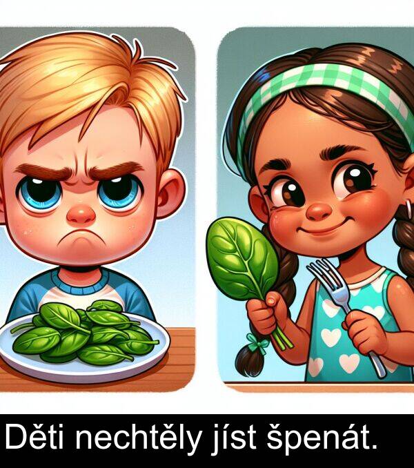 nechtěly: Děti nechtěly jíst špenát.