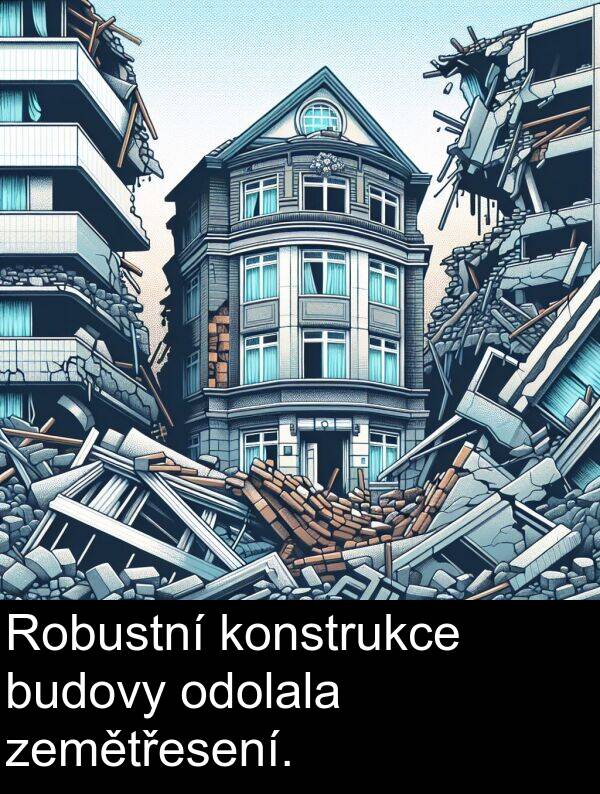 zemětřesení: Robustní konstrukce budovy odolala zemětřesení.