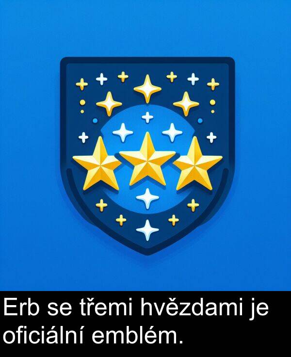 emblém: Erb se třemi hvězdami je oficiální emblém.