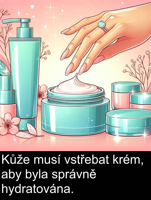 hydratována: Kůže musí vstřebat krém, aby byla správně hydratována.