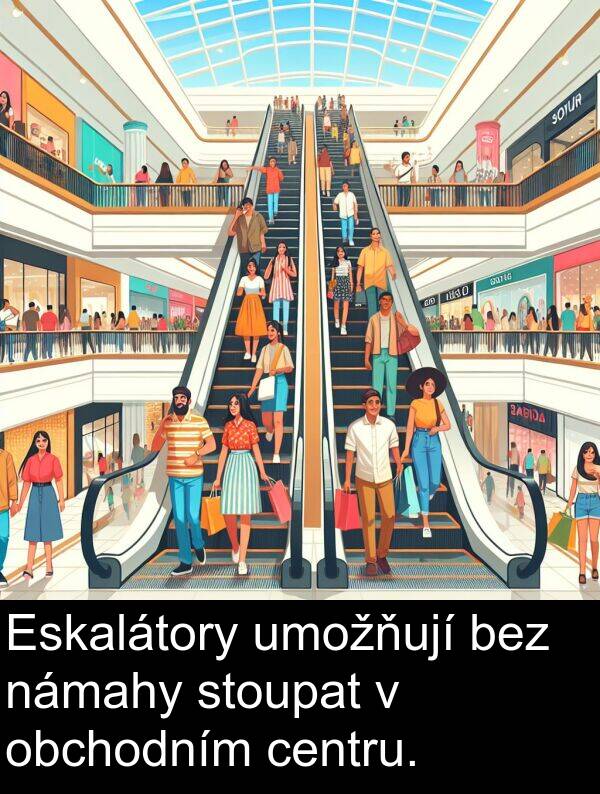 centru: Eskalátory umožňují bez námahy stoupat v obchodním centru.