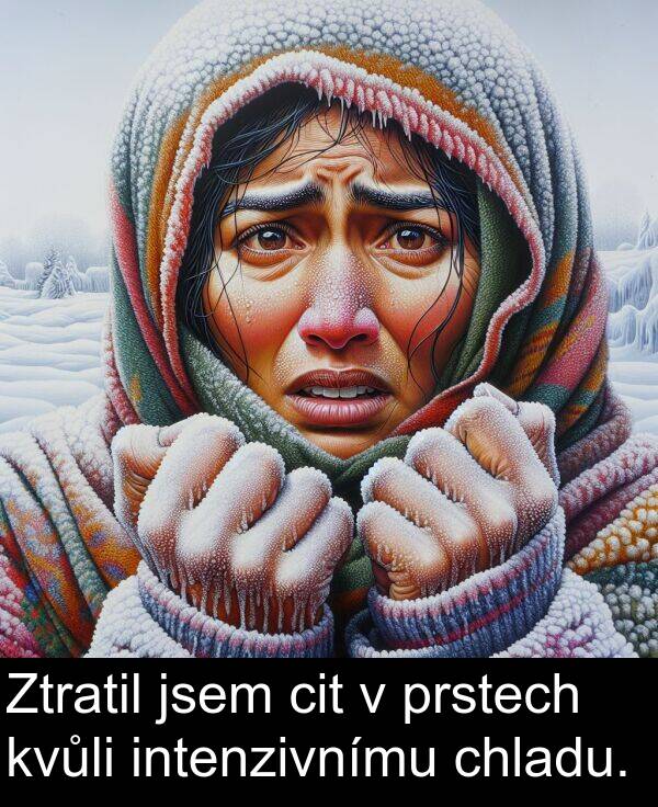 chladu: Ztratil jsem cit v prstech kvůli intenzivnímu chladu.