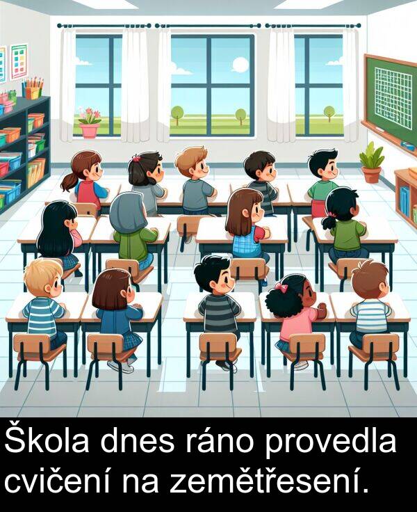 ráno: Škola dnes ráno provedla cvičení na zemětřesení.