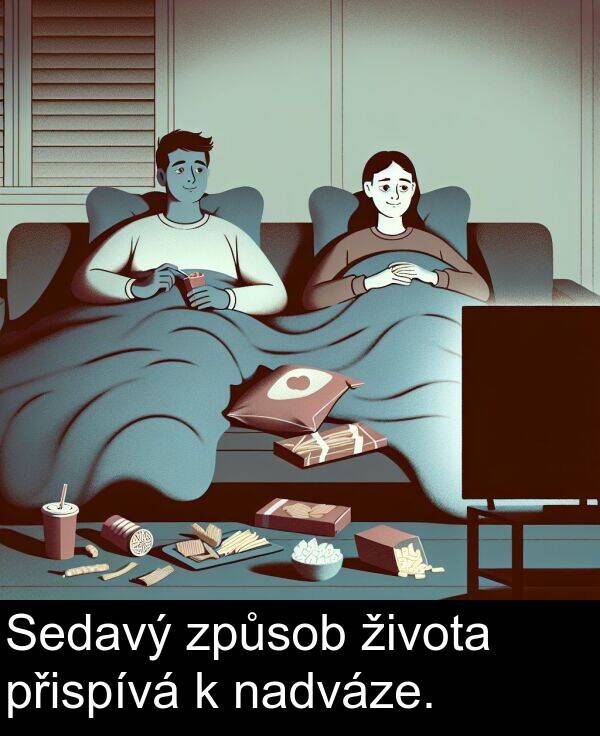 života: Sedavý způsob života přispívá k nadváze.