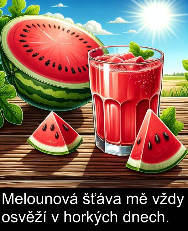 vždy: Melounová šťáva mě vždy osvěží v horkých dnech.