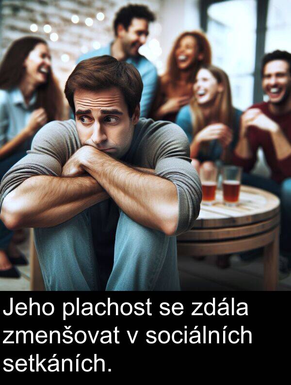 zmenšovat: Jeho plachost se zdála zmenšovat v sociálních setkáních.