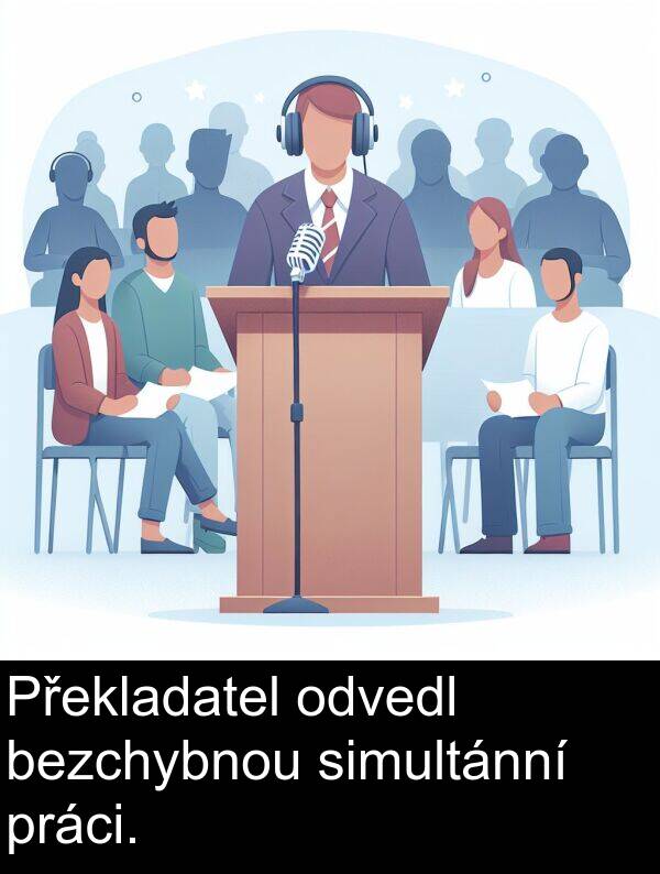 simultánní: Překladatel odvedl bezchybnou simultánní práci.