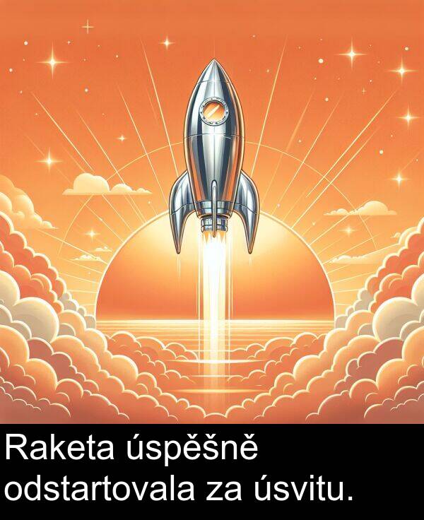 odstartovala: Raketa úspěšně odstartovala za úsvitu.