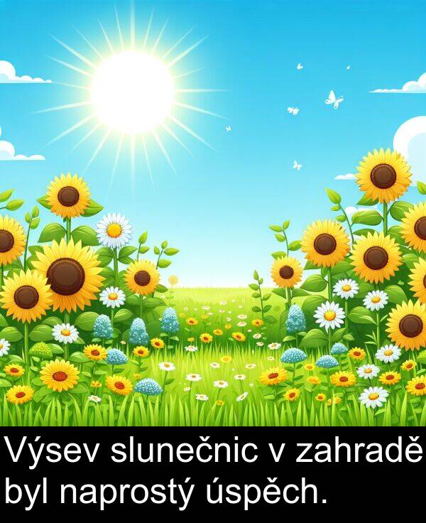 zahradě: Výsev slunečnic v zahradě byl naprostý úspěch.